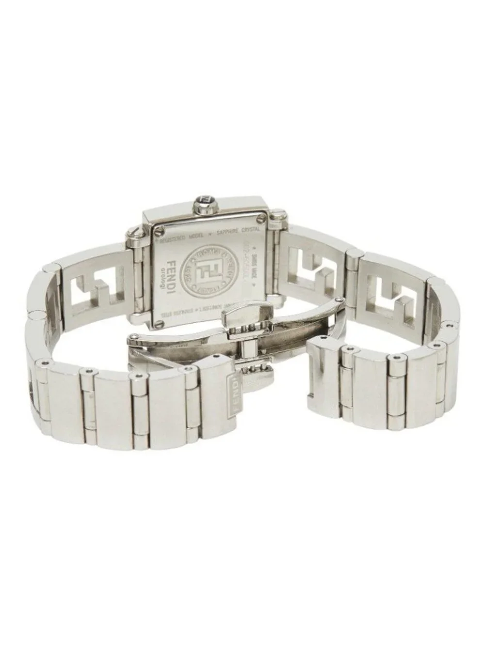 Fendi Quadro Mini Watch White Black Silver Stainless Steel